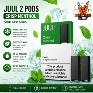 CRISP MENTHOL JUUL 2 POD – Affordable Price Menthol Flavor