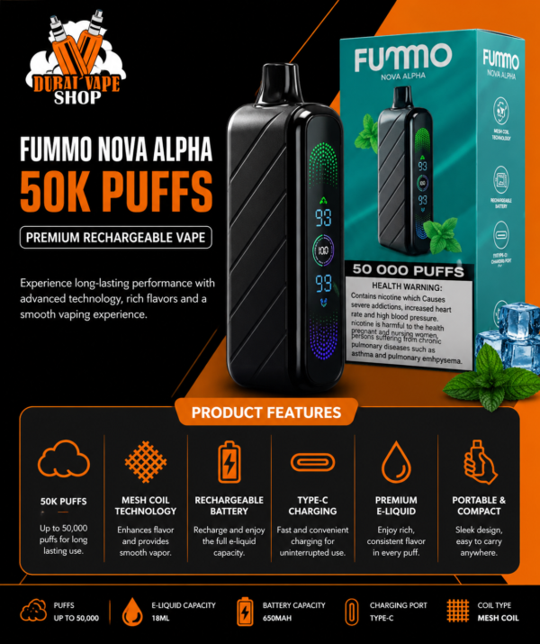 FUMMO NOVA ALPHA 50000 Puff Rechargeable Vape